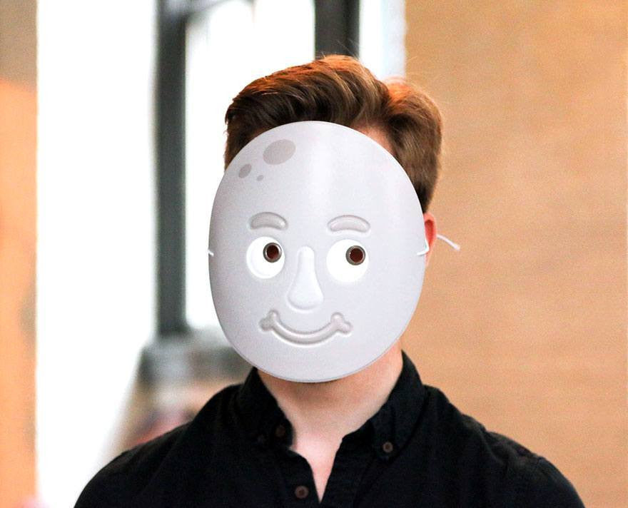 Moon Face Emoji Mask